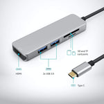 Load image into Gallery viewer, USB C Hub Multiport Adapter - 5 in 1 - Desklab Monitor
