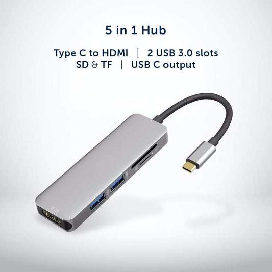USB C Hub Multiport Adapter - 5 in 1 - Desklab Monitor